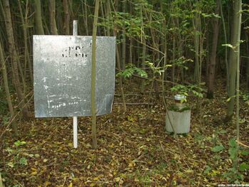 Schild und Rohr an der Positon von Westfalen Schacht 4 in 2008