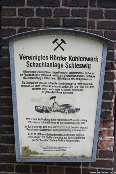 Datei:Zeche Schleswig Schachtanlage 1-2 Hinweisschild.JPG